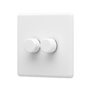 Ice White Arlec Rocker double dimmer switch angle