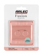 Rose Gold Arlec Fusion double dimmer switch packaging