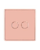 Rose Gold Arlec Fusion double dimmer switch front
