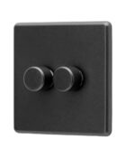 Charcoal Grey Arlec Rocker 2G Dimmer Switch angle