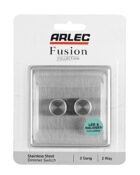 Stainless Steel Arlec Fusion double dimmer switch packaging