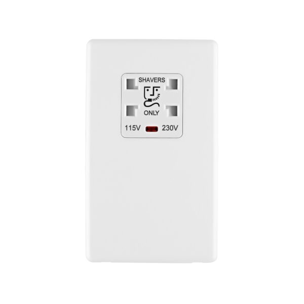 Ice White Arlec Rocker shaver socket front