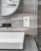 Ice White Arlec Rocker shaver socket in bathroom