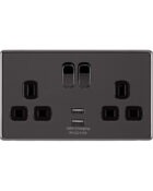 Black Nickel Arlec Fusion USB switch on front