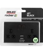 Jet Black Arlec Rocker USB socket packaging