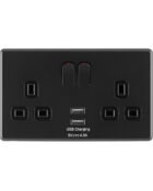 Jet Black Arlec Rocker USB socket front