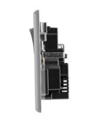 Stone Grey Arlec Rocker USB switched socket profile