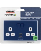 Galaxy Blue Rocker USB Double Socket packaging