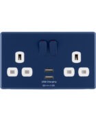 Galaxy Blue Rocker USB Double Socket front