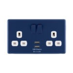 Galaxy Blue Rocker USB Double Socket front