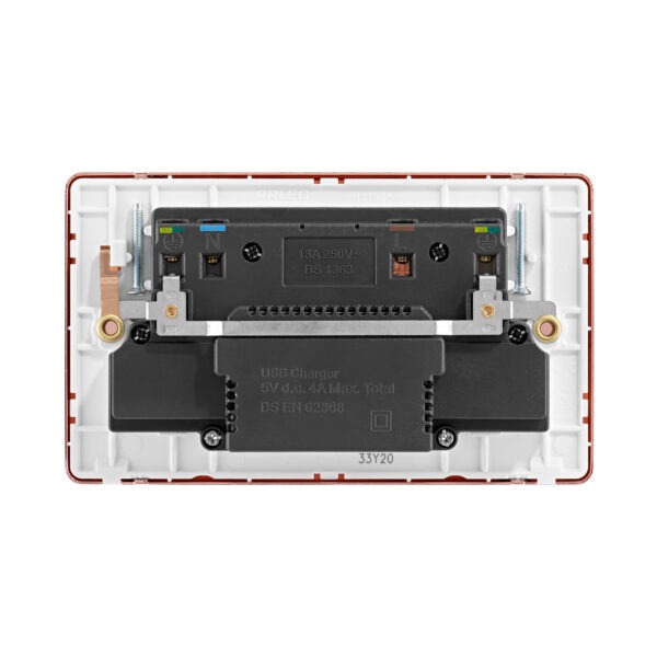 Arlec Fusion Rose Gold 13A 2Gang USB Plug Socket Arlec UK