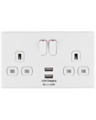 Ice White Arlec Rocker USB Socket front
