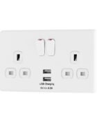 Ice White Arlec Rocker USB socket angle