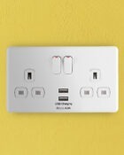 Ice White Arlec Rocker USB socket on wall