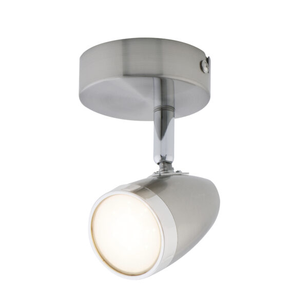 Vector LED single spotlight satin nickel