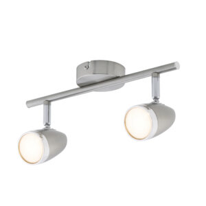 Vector LED spotlight 2 lamp bar satin nickel