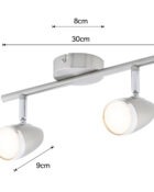 Vector LED spotlight 2 lamp bar satin nickel 4