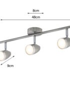 Vector LED spotlight 3 lamp bar satin nickel 4
