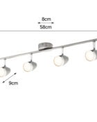 Vector led spotlight 4 lamp bar satin nickel 4