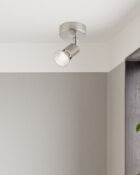 Brushed stainless steel single spotlight Rochdale_2