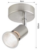 Brushed stainless steel single spotlight Rochdale_4