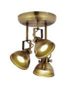 Ditavon spotlight 3 lamp plate antique brass