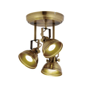 Ditavon spotlight 3 lamp plate antique brass