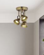 Ditavon spotlight 3 lamp plate antique brass 2