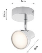 Apollo LED single spotlight chrome 4