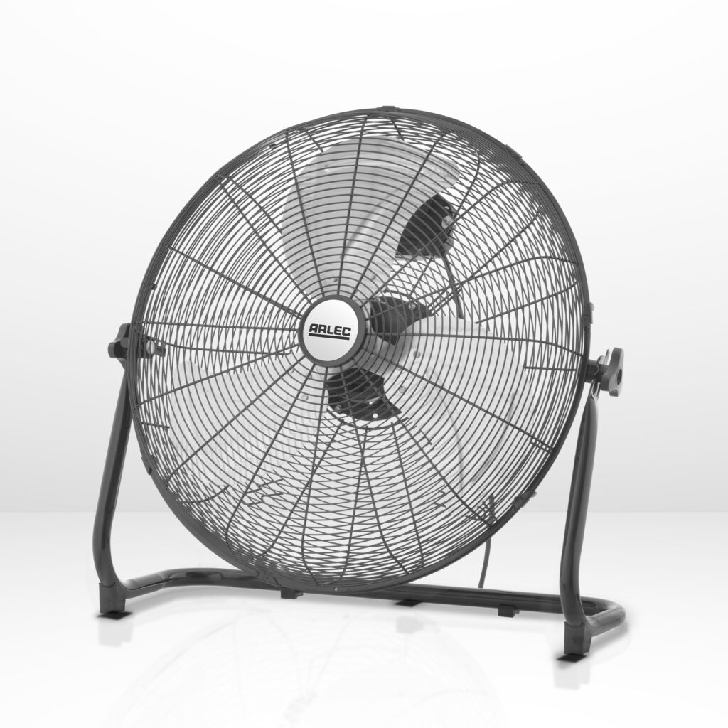 20 Inch Industrial Floor Fan Black Arlec UK