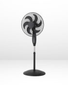 18 Inch Oscillating Pedestal Fan with Remote Control Black