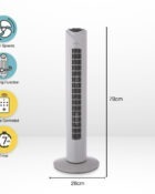 31 Inch Tower Fan with Remote grey 4