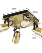 Lucy four lamp plate spotlight gold 4