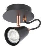 Emma single spotlight black and copper