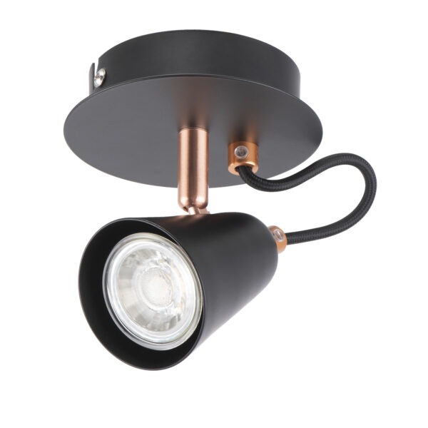 Emma single spotlight black and copper