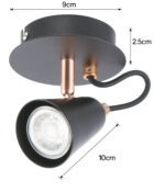 Emma single spotlight black and copper 4