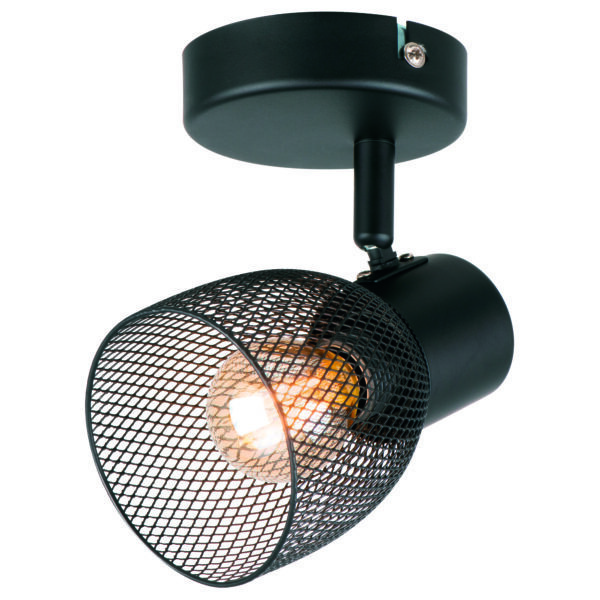 Emily single lamp spotlight black