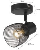 Emily single lamp spotlight black 4