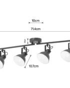 Alfie 4 lamp bar spotlight charcoal grey 5