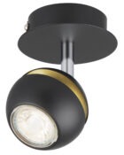 Spotlight curved black and gold Austing single lamp