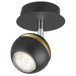 Spotlight curved black and gold Austing single lamp
