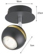 Spotlight curved black and gold Austing single lamp_5