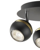 Spotlight curved 3 lamp plate black Austin _3