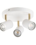 Thorpe spotlight 3 lamp plate white and gold