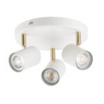 Thorpe spotlight 3 lamp plate white and gold