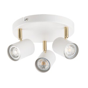 Thorpe spotlight 3 lamp plate white and gold