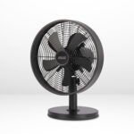 12" black desk fan matte black