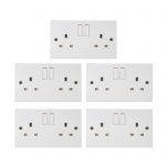 Switched Socket 2 Gang DP 13A - 5 Pack