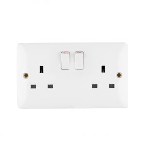 Slim Line Switched Socket 1 Gang DP 13A