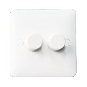Slim Line Dimmer 2 Gang 2 Way 250W